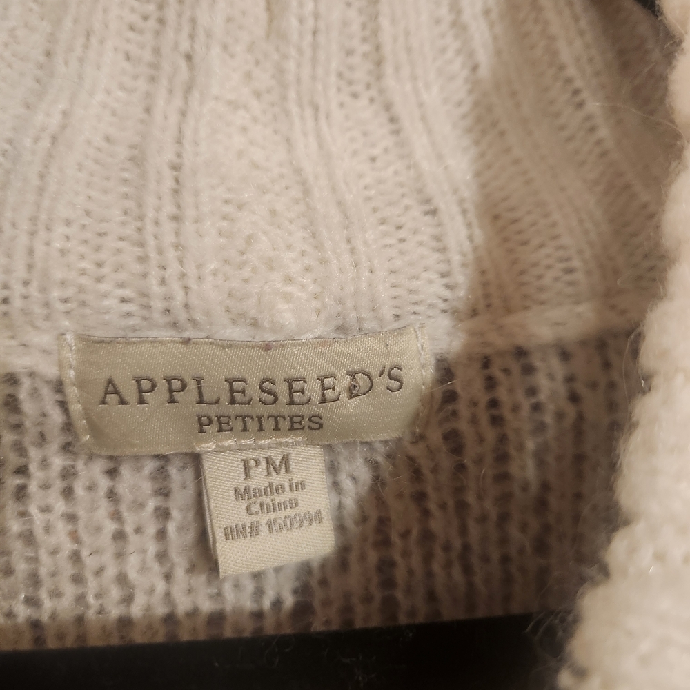 Appleseed's Gray and Cream Cowl Neck Sweater - Picture 2 of 4